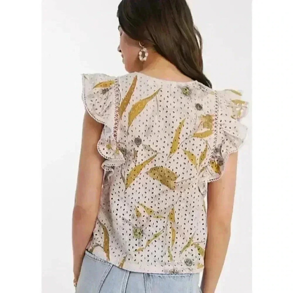 Ted Baker Adaale Cabana Ruffled Button Front Top - Picture 2 of 16